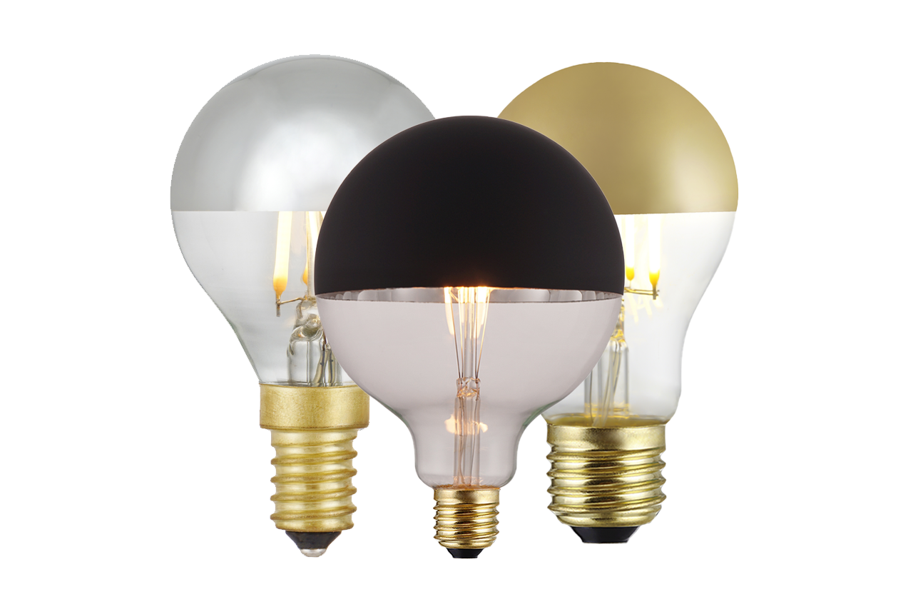 Omitaled's decorative LED bulbs with half-gold, silver, and black finishes combine style and functionality for sophisticated lighting solutions.