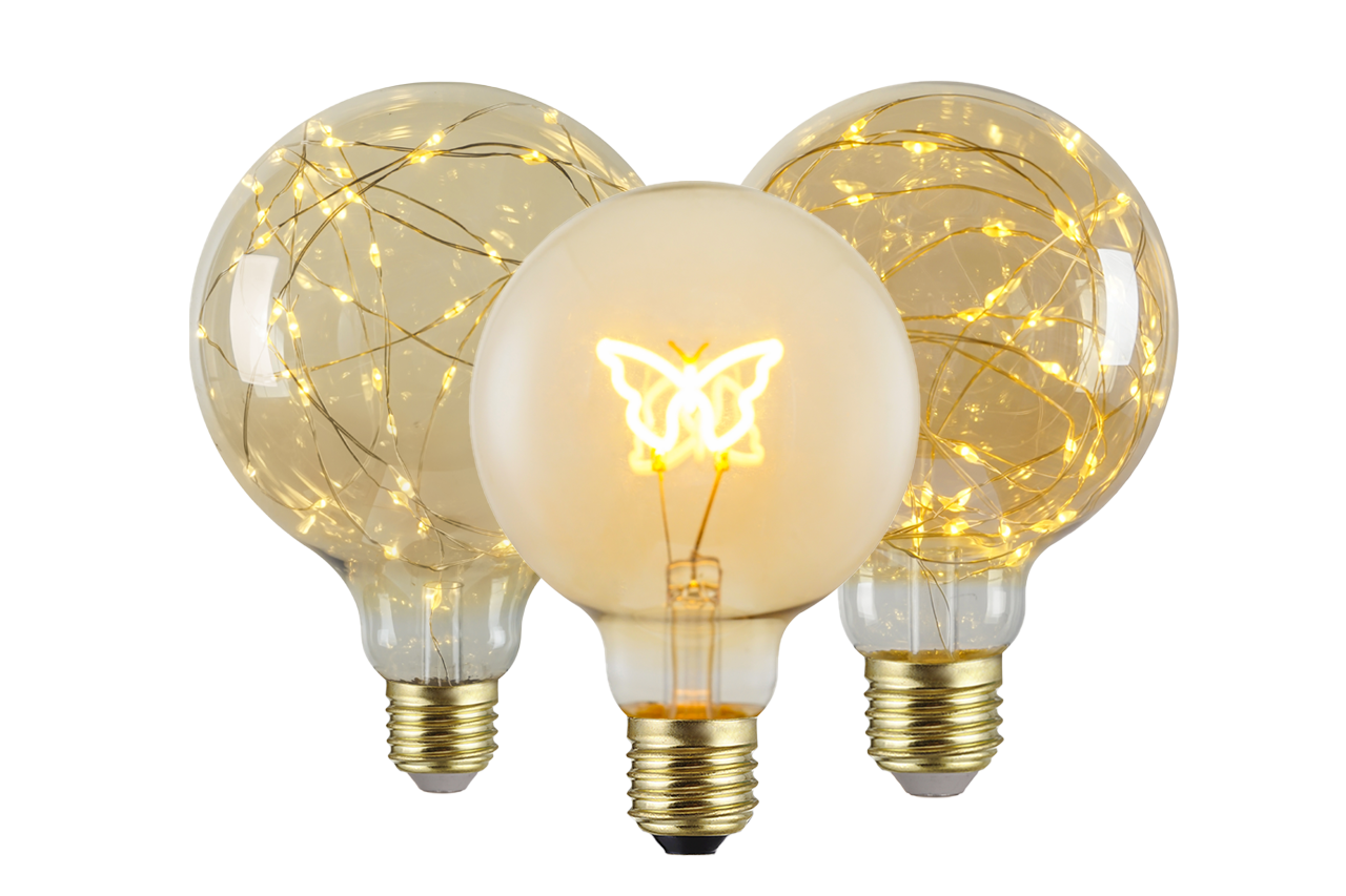 Omitaled's decorative LED bulbs with intricate filament designs and glowing effects bring unique charm and elegance to any lighting space.