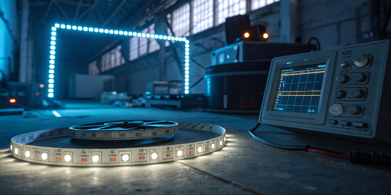 LED strip light in industrial setting