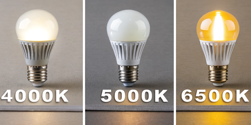 LED color temperature LED bulbs with different color temperatures: 4000K, 5000K, and 6500K