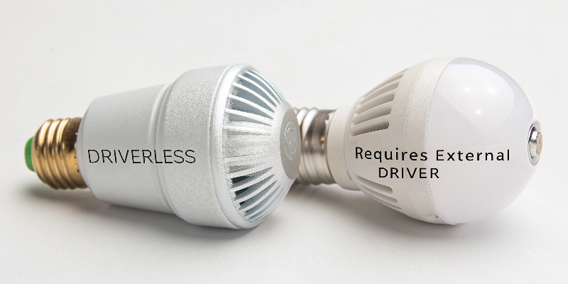 Driverless LED bulb vs external driver bulb