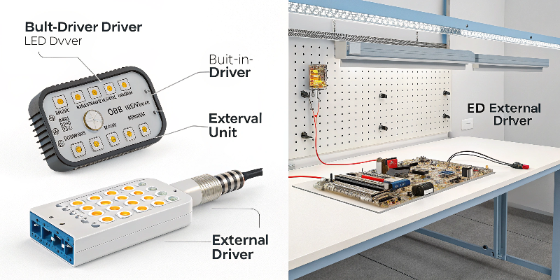 Built-in and external LED driver comparison