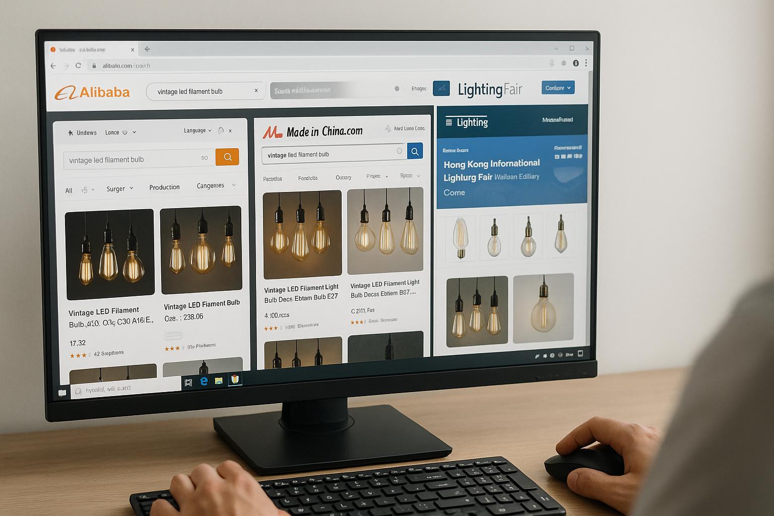 Searching LED filament bulbs on supplier websites