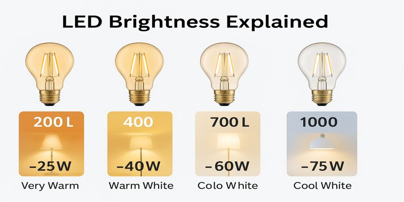 LED brightness in lumens