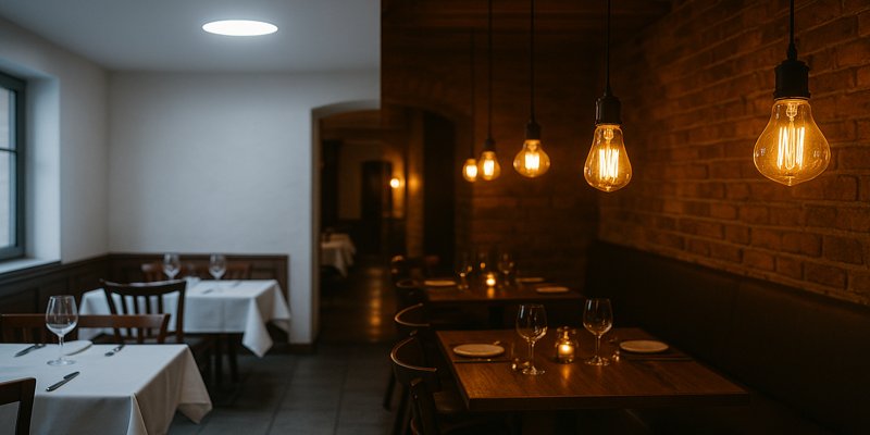 Close-up of an exposed filament LED bulb