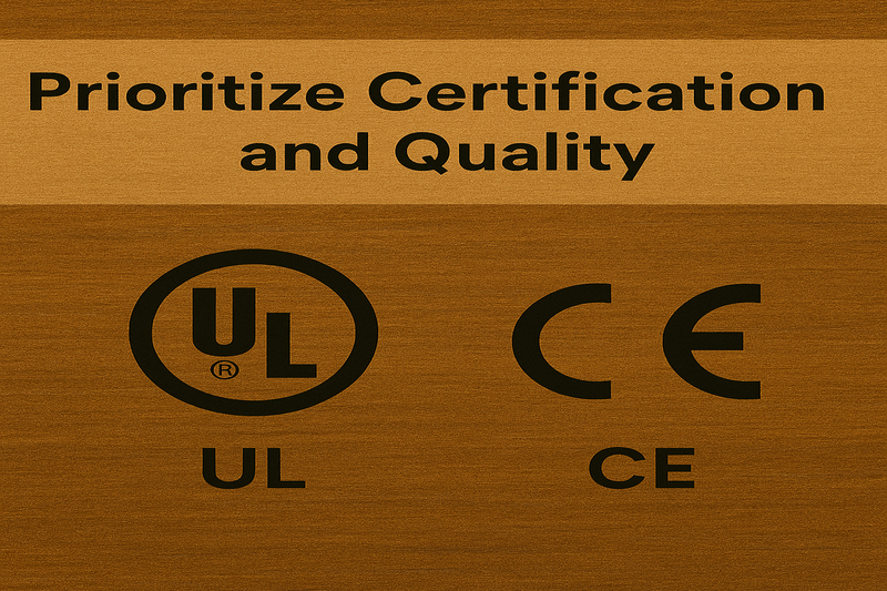 Quality and Safety Certifications UL and CE certification logos printed on LED bulb packaging