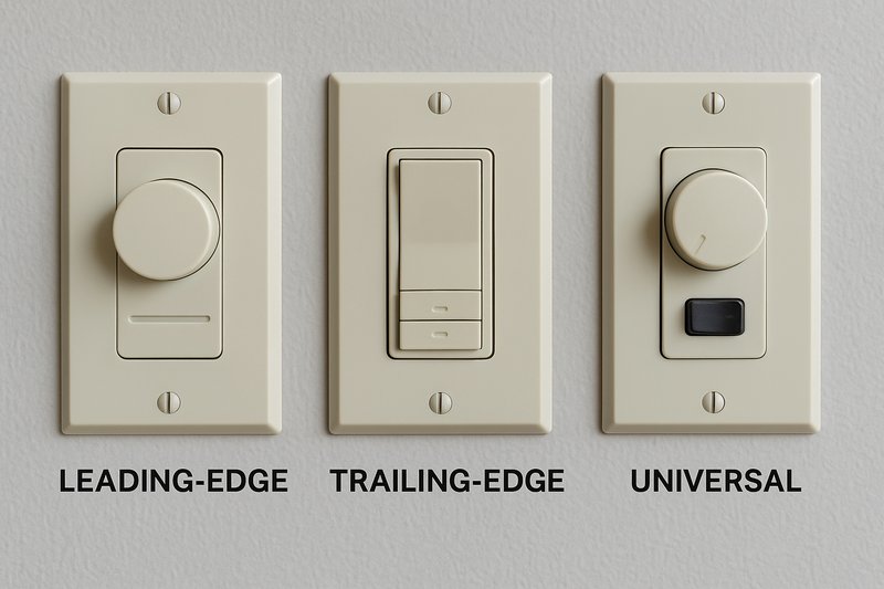 Icons representing Leading-Edge, Trailing-Edge, and Universal Dimmers.