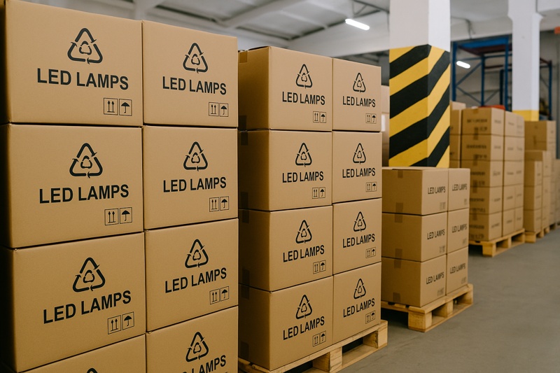 LED bulb factory warehouse with export cartons