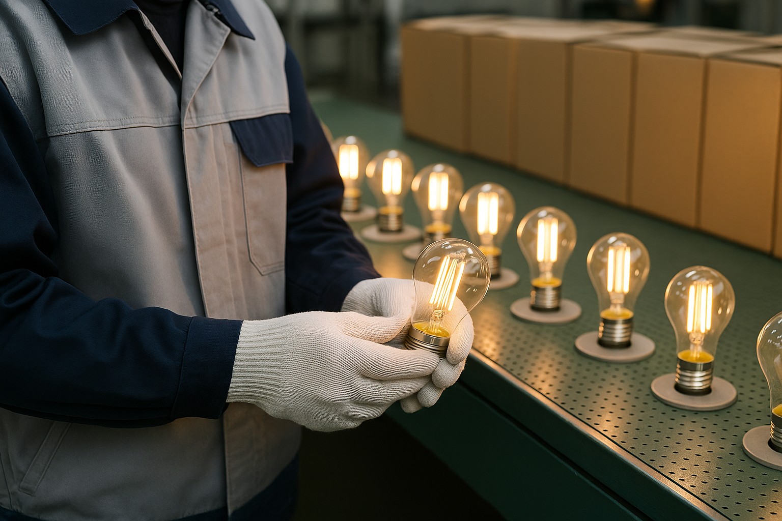 Quality control process for vintage filament bulbs