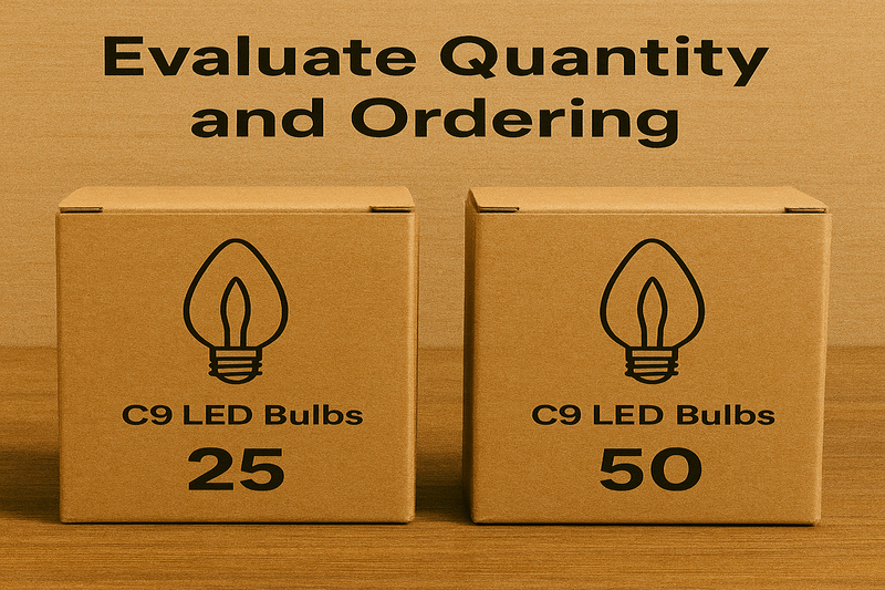 Wholesale Packaging Options Bulk packaged C9 LED bulbs inside branded recyclable boxes