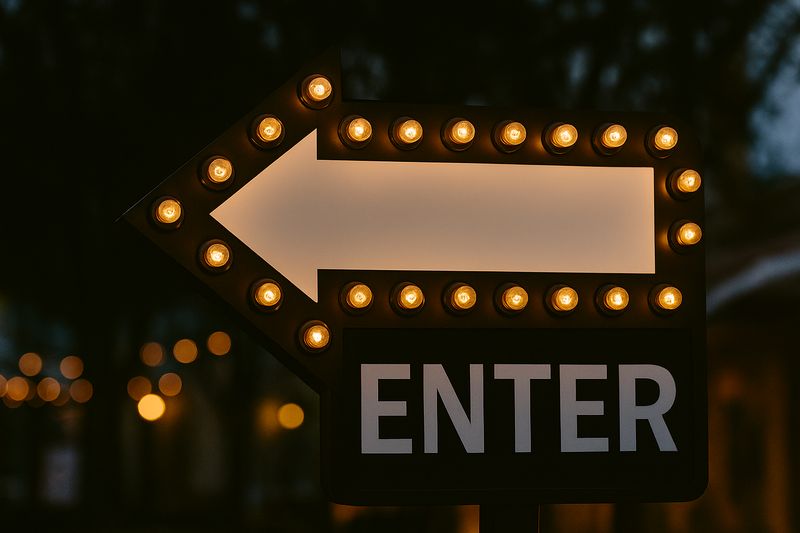 Signage Lighting Wayfinding sign with marquee-style C9 LED bulbs