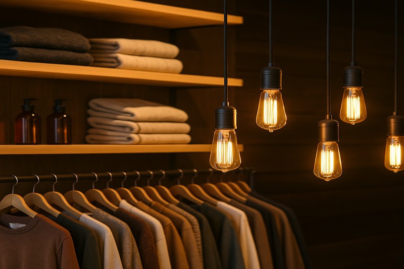 Retail Store Lighting Warm lighting in retail display