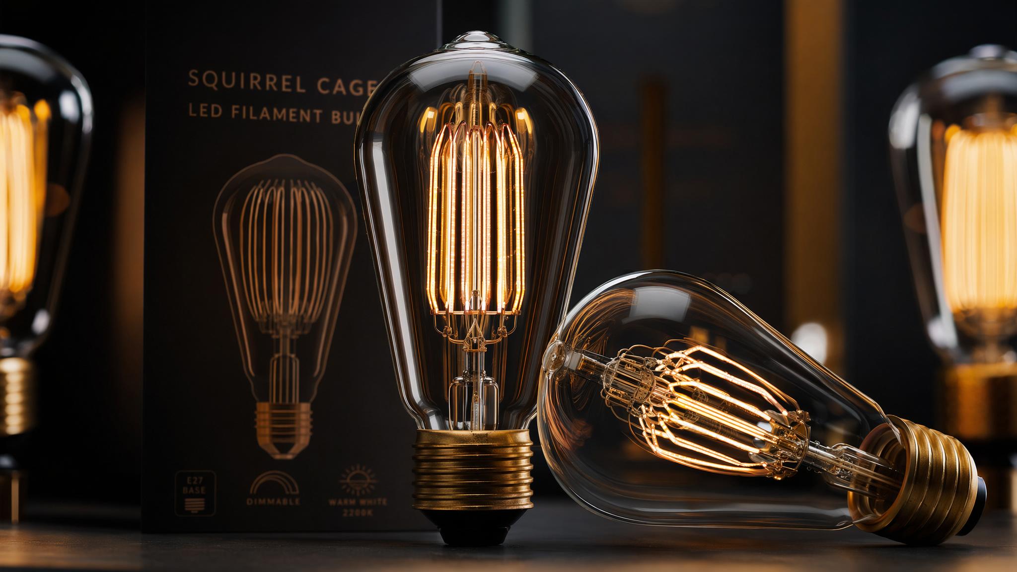 Multi-filament and squirrel cage LED bulbs for decorative lighting buyers