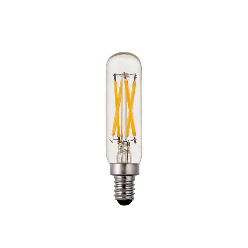 T6 E12 4W clear glass tubular LED filament bulb, ETL listed, 120V