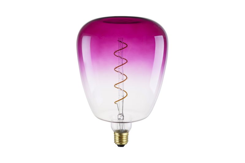 Pink gradient decorative LED bulb for colored glass lighting collections