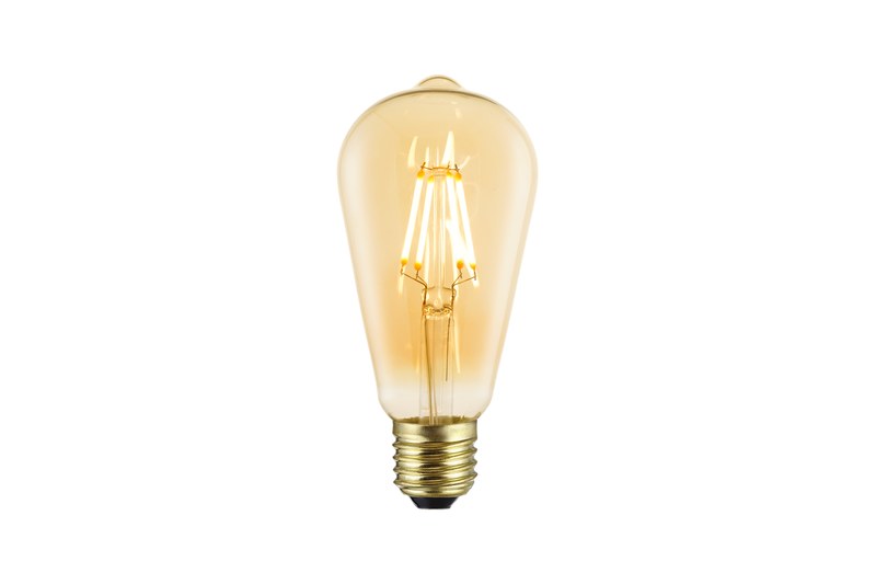 Real exposed filament LED bulb for modern interiors