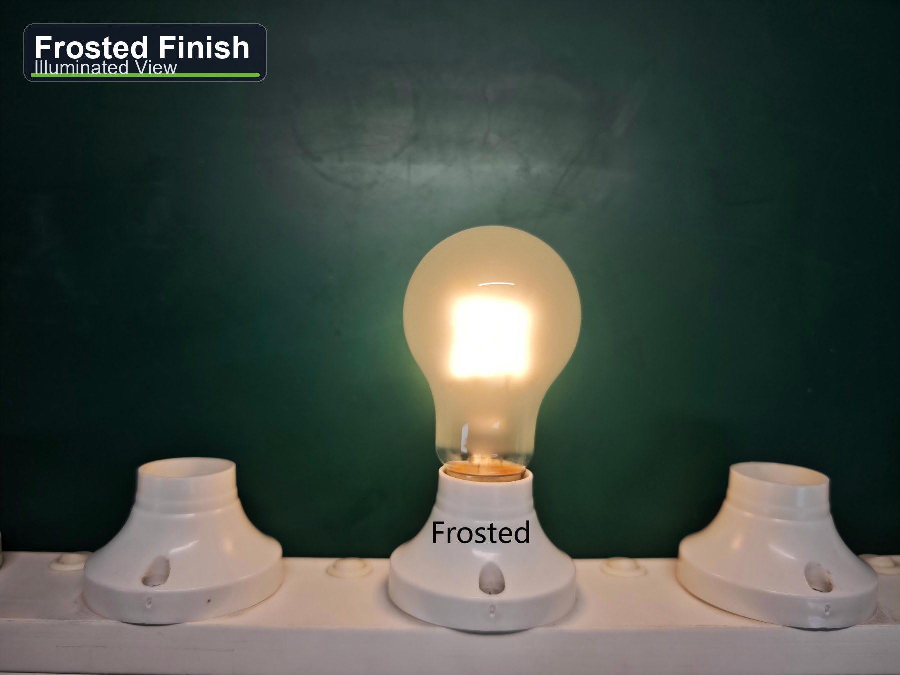 Inside frosted LED bulb with softened visible central light area