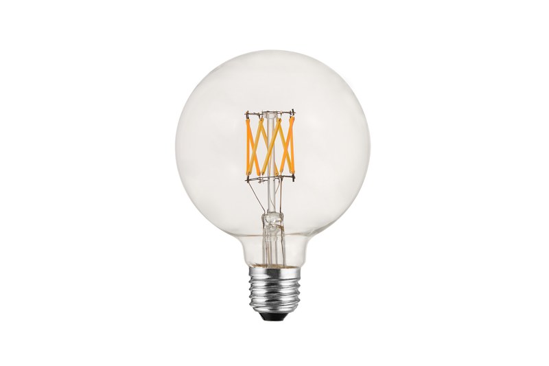 Real G40 globe LED filament bulb sample for commercial outdoor applications
