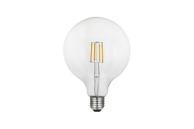 Real globe LED filament bulb sample for bulb type and shape selection
