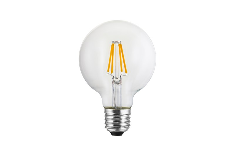 Real LED filament bulb sample for comparing filament and SMD production