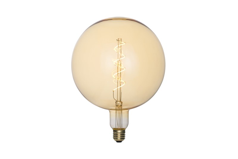 Real oversized decorative LED filament bulb for hospitality and retail lighting