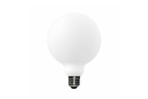 Real porcelain LED filament bulb sample with soft diffused light