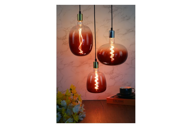 Real colored decorative LED filament bulbs for seasonal decor