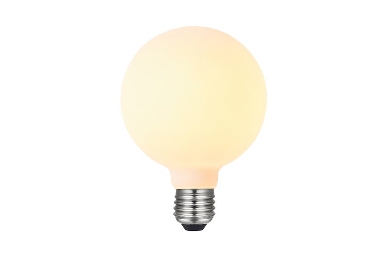 Real warm white LED filament bulb for warm versus cool comparison