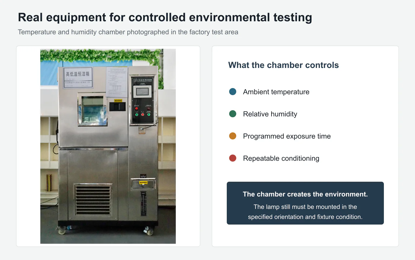 Real factory temperature and humidity reliability chamber used for controlled environmental testing