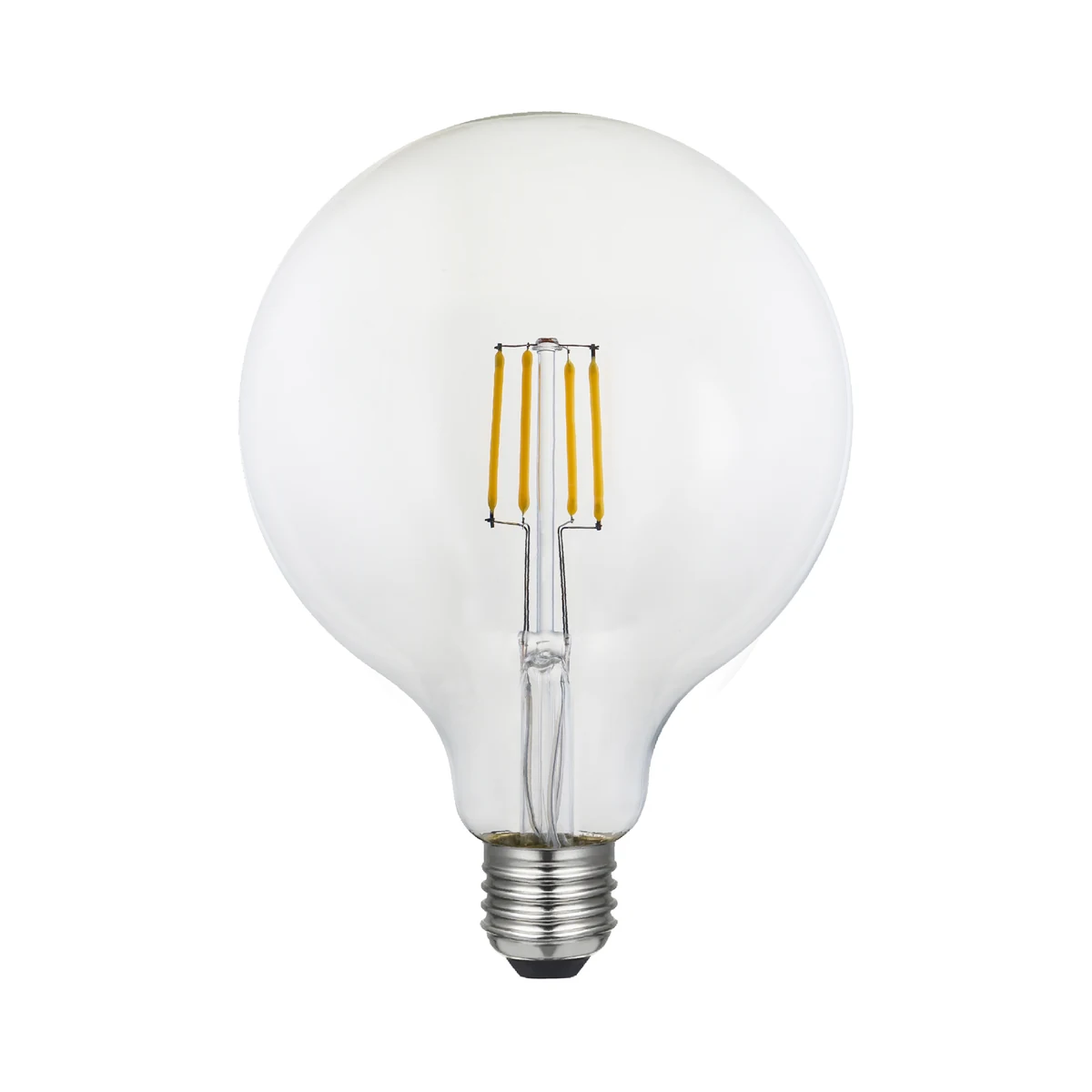 Authentic HongYu G125 clear globe bulb showing its wide glass envelope and narrower screw base