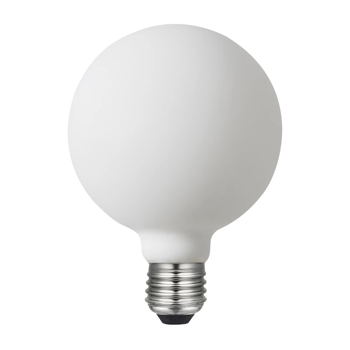 Real HongYu G95 porcelain-finish LED bulb, a distinct optical configuration from a clear filament bulb