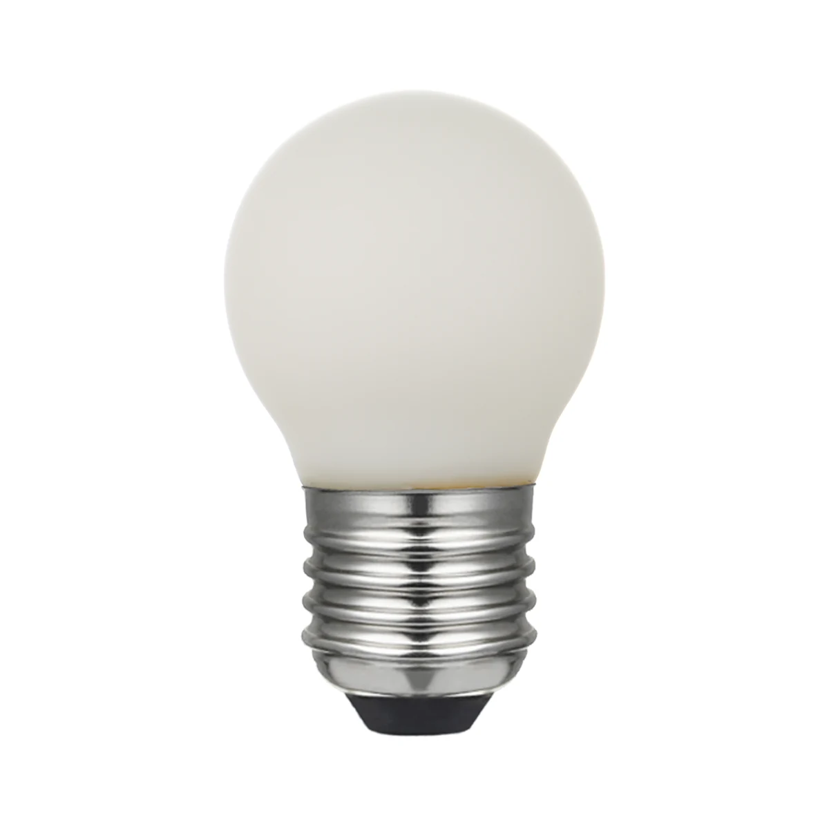 Real HongYu white G45 bulb showing its opaque exterior and screw base