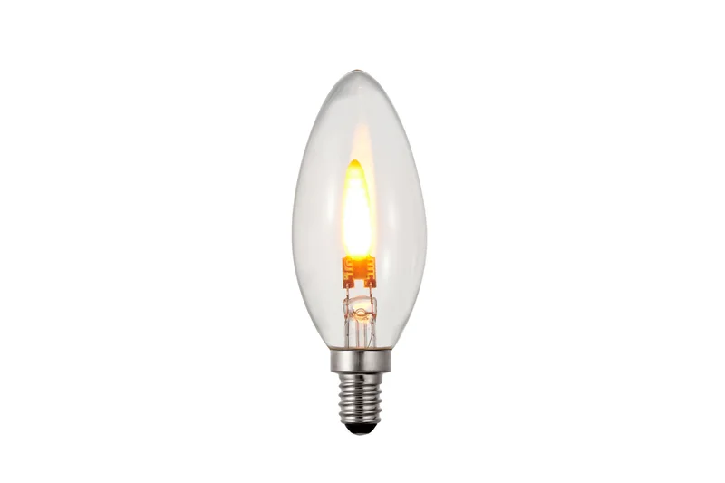 B11-E12-1W-FL-C clear flicker flame LED bulb with E12 base