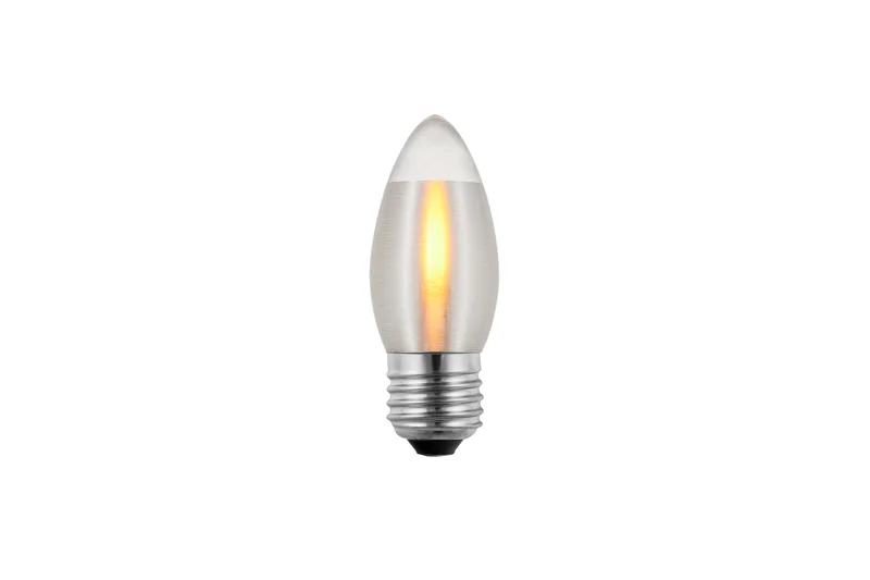 B11-E26-1W-FL-SP satin spun flicker flame LED bulb with E26 base