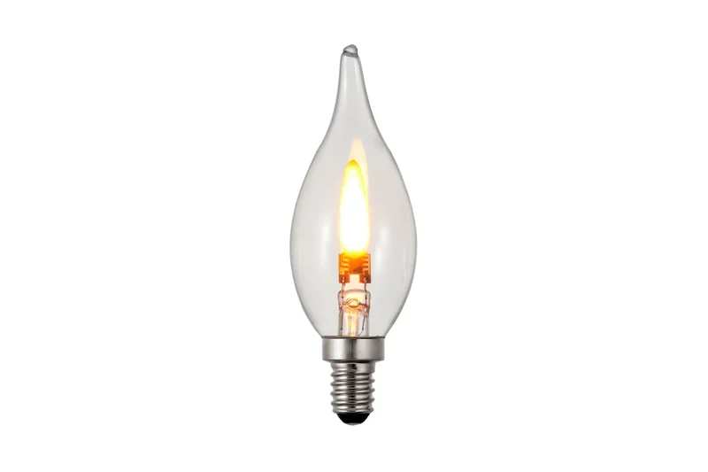 C11-E12-1W-FL-C clear flicker flame LED bulb with E12 base