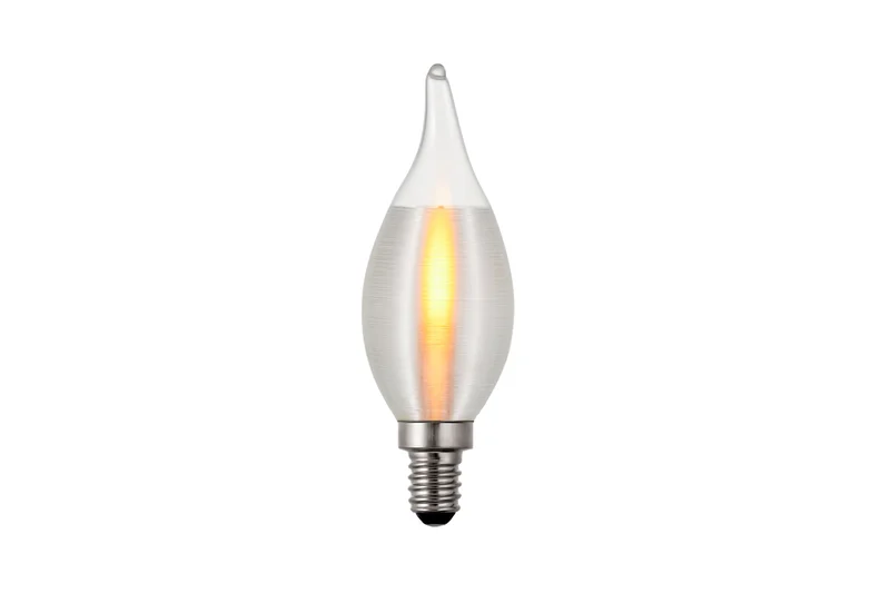 C11-E12-1W-FL-SP satin spun flicker flame LED bulb with E12 base