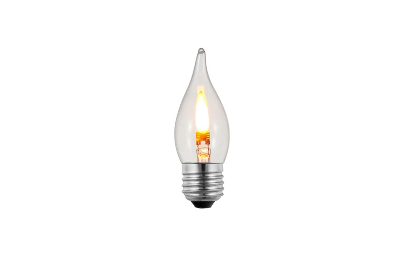 C11-E26-1W-FL-C clear flicker flame LED bulb with E26 base
