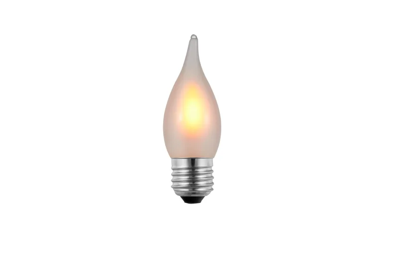 C11-E26-1W-FL-F frosted flicker flame LED bulb with E26 base