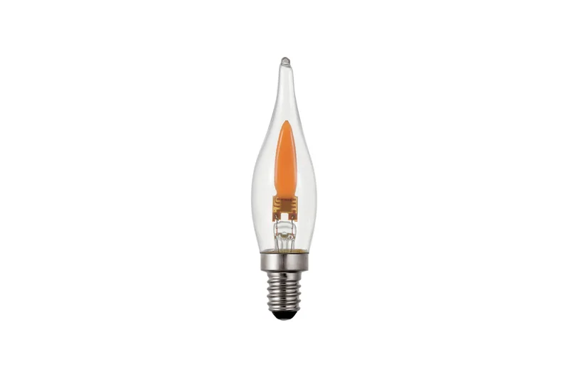 C22-E14-1W-FL-C clear flicker flame LED bulb with E14 base