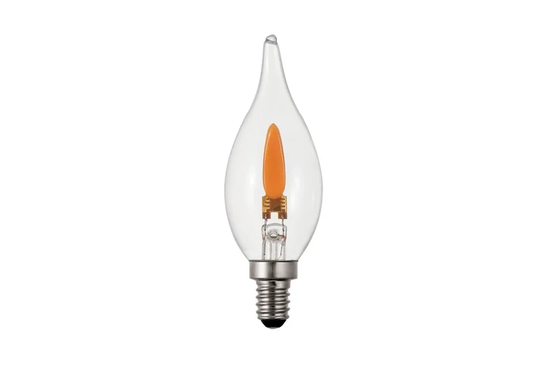 C35L-E14-1W-FL-C clear flicker flame LED bulb with E14 base